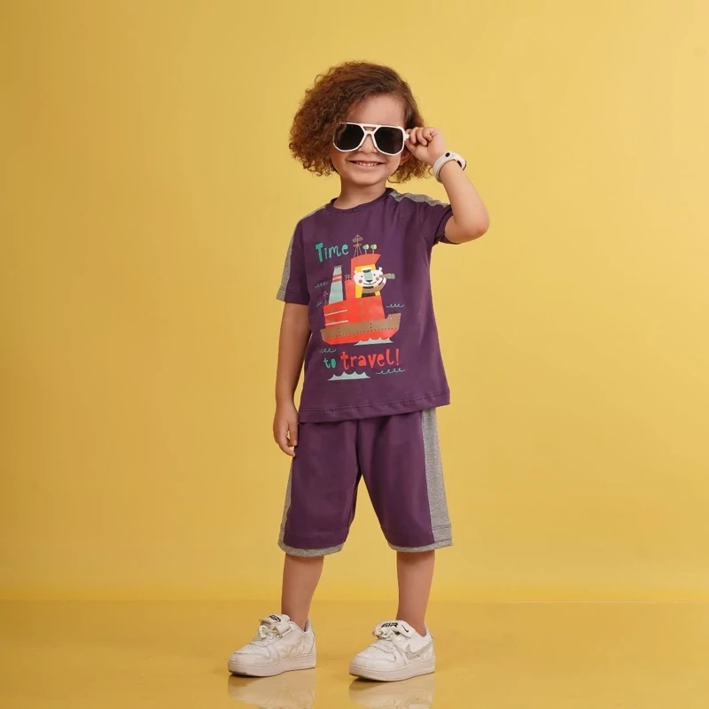 تیشرت و شلوارک پسرانه طرح کشتی