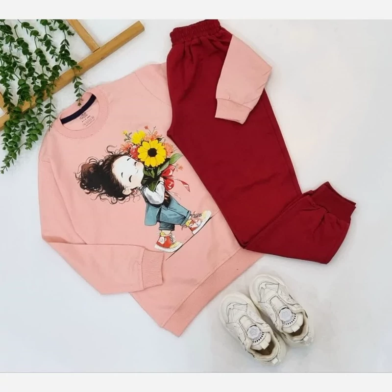 بلوز شلوار دخترانه آستین بلند